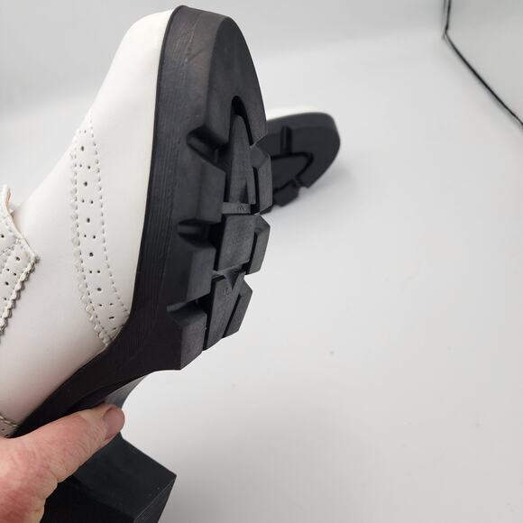 White‎ block Heal lace tie Oxford Shoes by Dadawen Ladies size 10.5 NWT - Picture 14 of 16